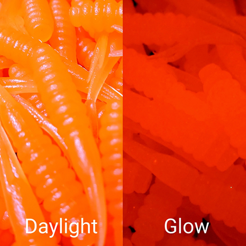 GSO Fishing TG Grubs Orange: The difference between Daylight Orange and Glow Orange