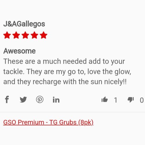 GSO Fishing TRG Grubs - Customer Reviews