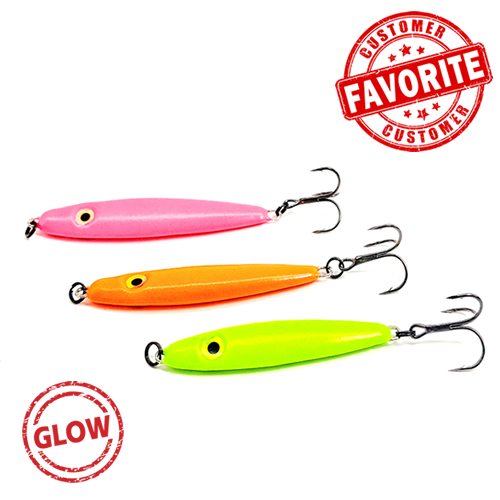 GSO-Premium-Kokanee-Jig-Glow Jigs Customer Favorite (Pink, Orange, Green)