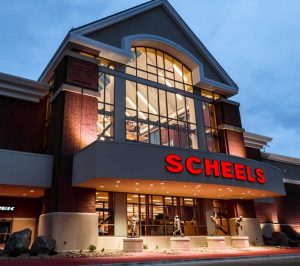 Scheels Johnstown Store Front With Lights On At Night