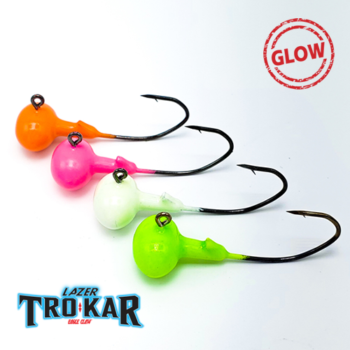 Glow Football Head Jigs - GSO Fishing - Trokar Hooks