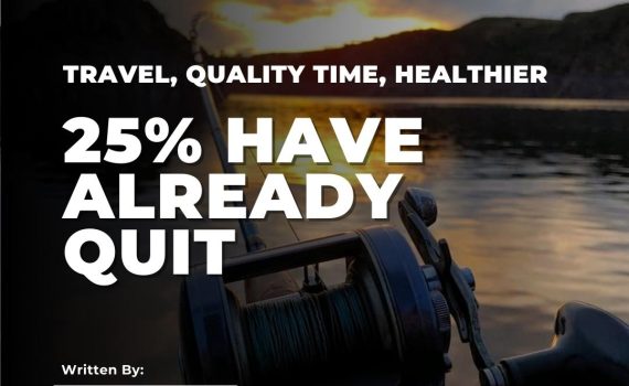 25 Percent Have Already Quit - GSO Fishing All Things Fishing Blog - Image of a fishing reel at sunset