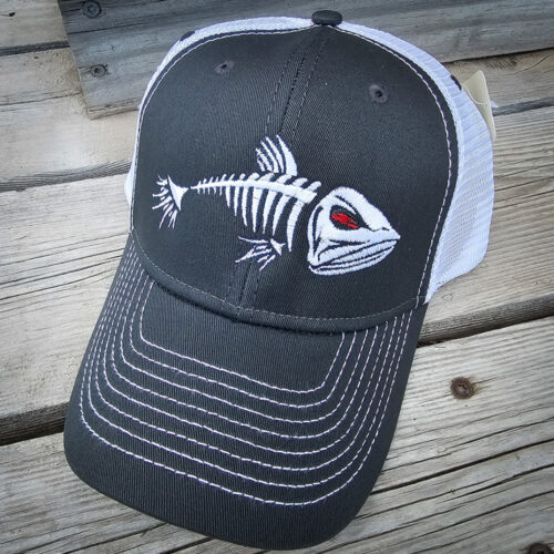 GSO Fishing Grey and White Mesh Back Hat