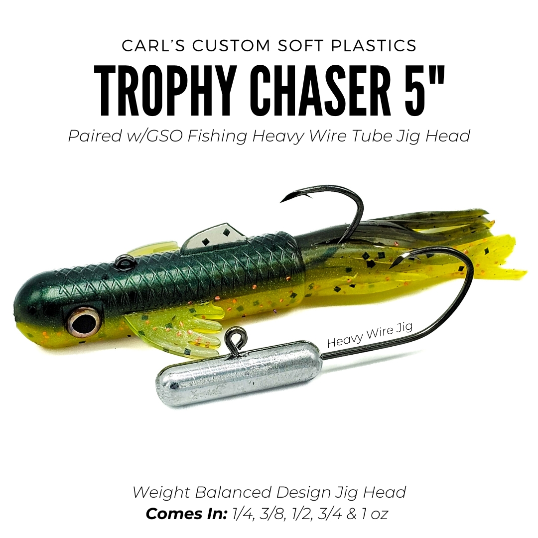 Trophy Chaser 5 Paired With GSO Fishing Tube Jig Heads