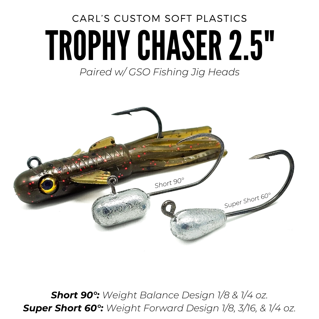 Carl's Custom Baits Trophy Chaser 25 Paired With GSO Fishing Jig Heads